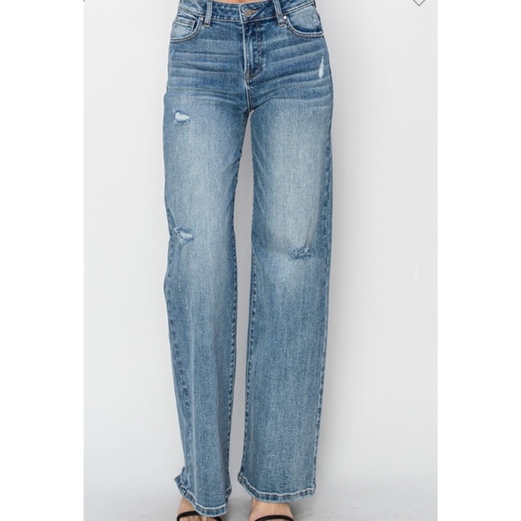 Risen High Rise Wide Leg Jeans (RDP5527) Medium Wash NWT - Picture 9 of 10
